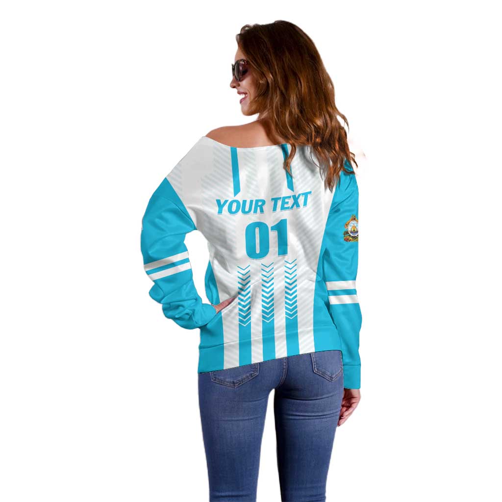Custom Honduras Football Off Shoulder Sweater Vamos Los Catrachos