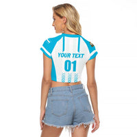 Custom Honduras Football Raglan Cropped T Shirt Vamos Los Catrachos