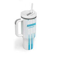Custom Honduras Football Tumbler With Handle Vamos Los Catrachos