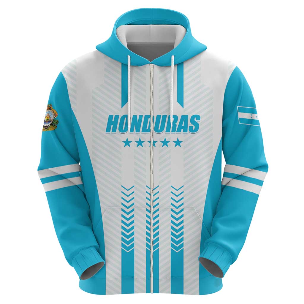 Custom Honduras Football Zip Hoodie Vamos Los Catrachos