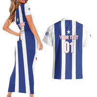 Custom Cuba Football Couples Matching Short Sleeve Bodycon Dress and Hawaiian Shirt Los Leones del Caribe