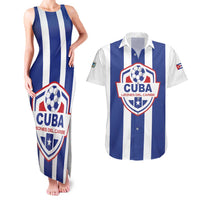 Custom Cuba Football Couples Matching Tank Maxi Dress and Hawaiian Shirt Los Leones del Caribe