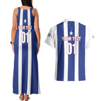 Custom Cuba Football Couples Matching Tank Maxi Dress and Hawaiian Shirt Los Leones del Caribe