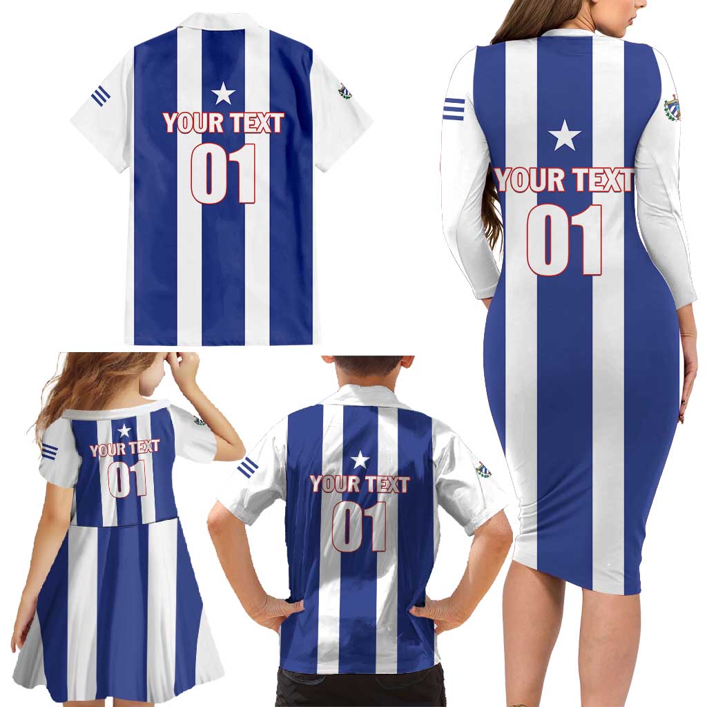 Custom Cuba Football Family Matching Long Sleeve Bodycon Dress and Hawaiian Shirt Los Leones del Caribe