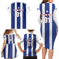 Custom Cuba Football Family Matching Long Sleeve Bodycon Dress and Hawaiian Shirt Los Leones del Caribe