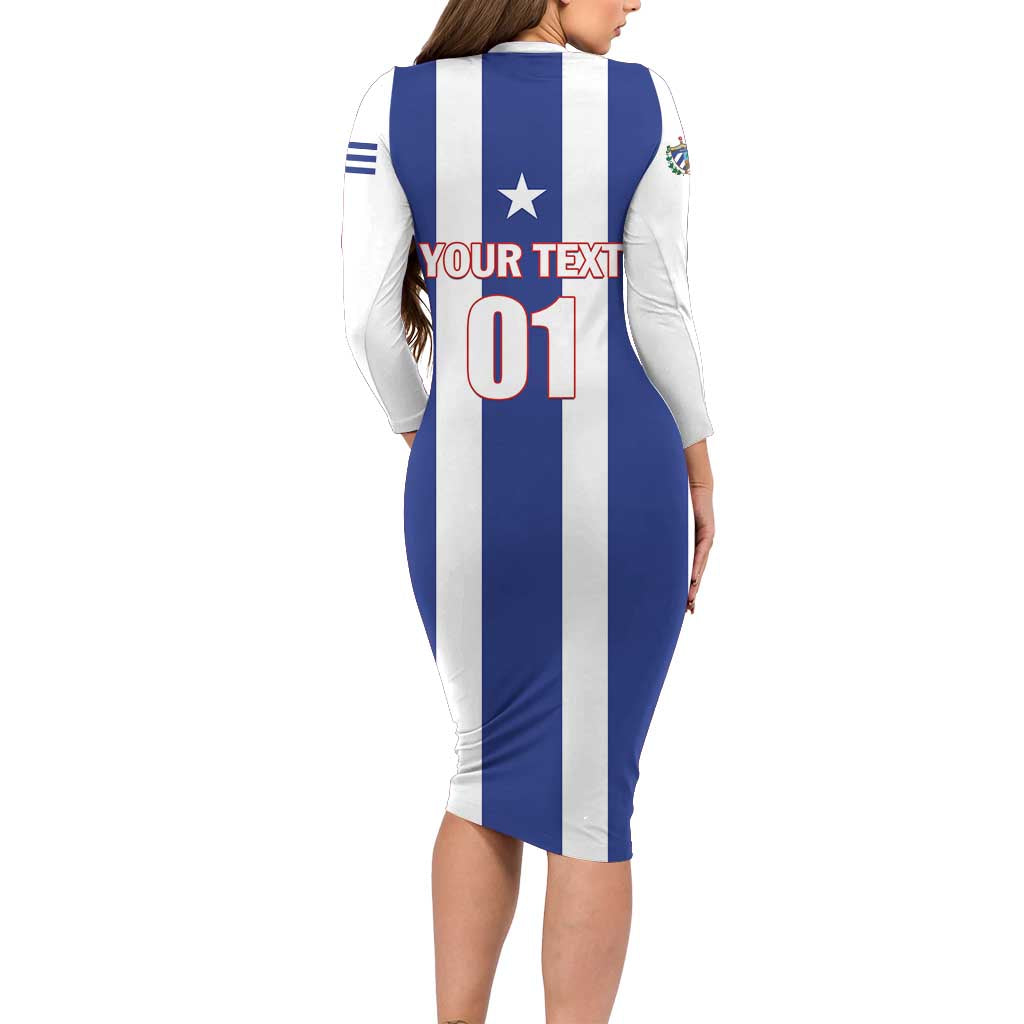 Custom Cuba Football Family Matching Long Sleeve Bodycon Dress and Hawaiian Shirt Los Leones del Caribe