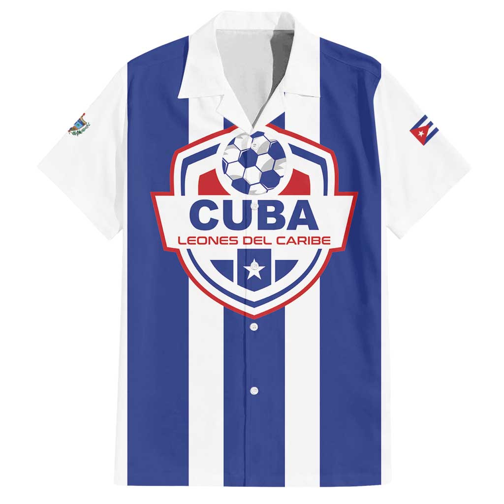 Custom Cuba Football Family Matching Off Shoulder Short Dress and Hawaiian Shirt Los Leones del Caribe