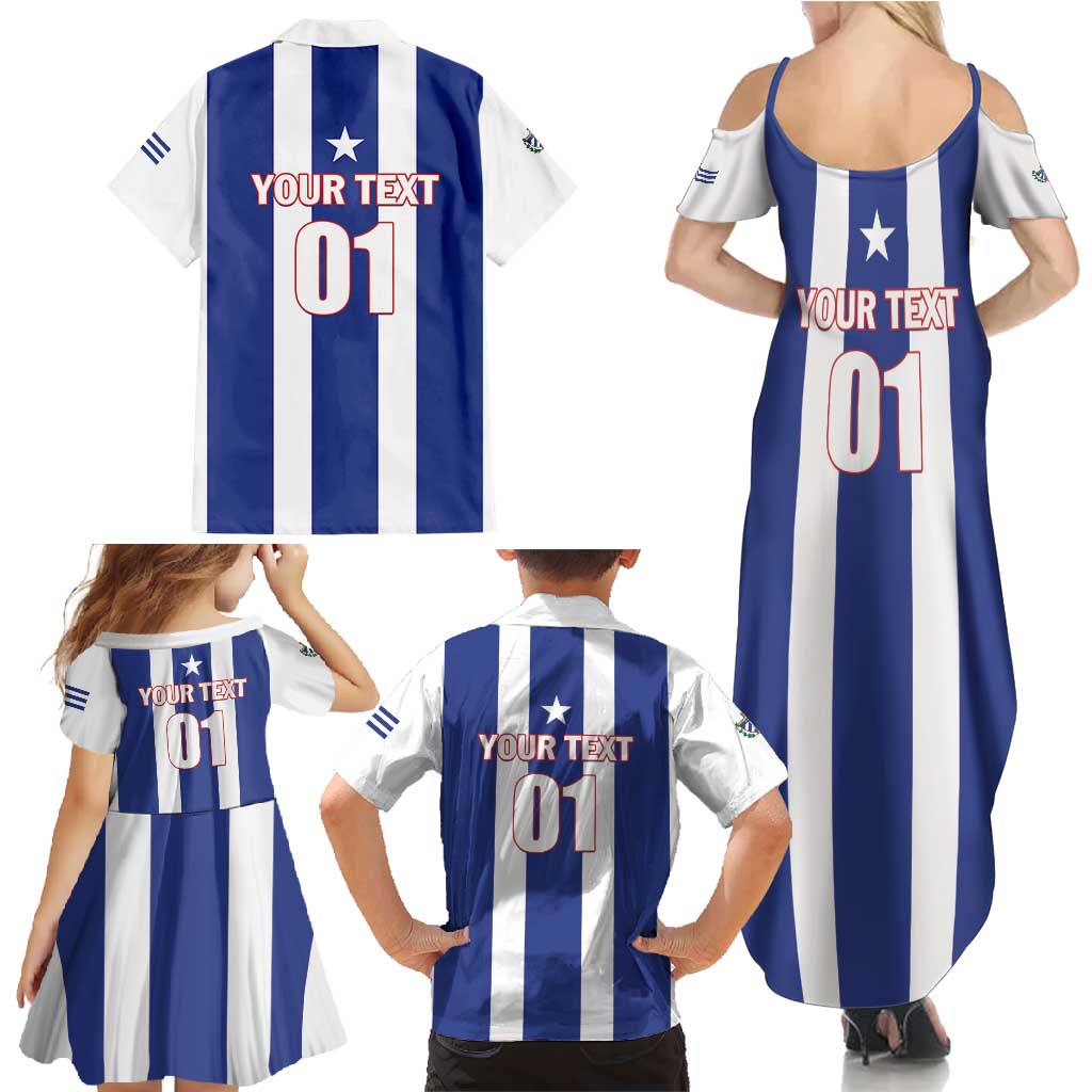 Custom Cuba Football Family Matching Summer Maxi Dress and Hawaiian Shirt Los Leones del Caribe