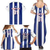 Custom Cuba Football Family Matching Summer Maxi Dress and Hawaiian Shirt Los Leones del Caribe