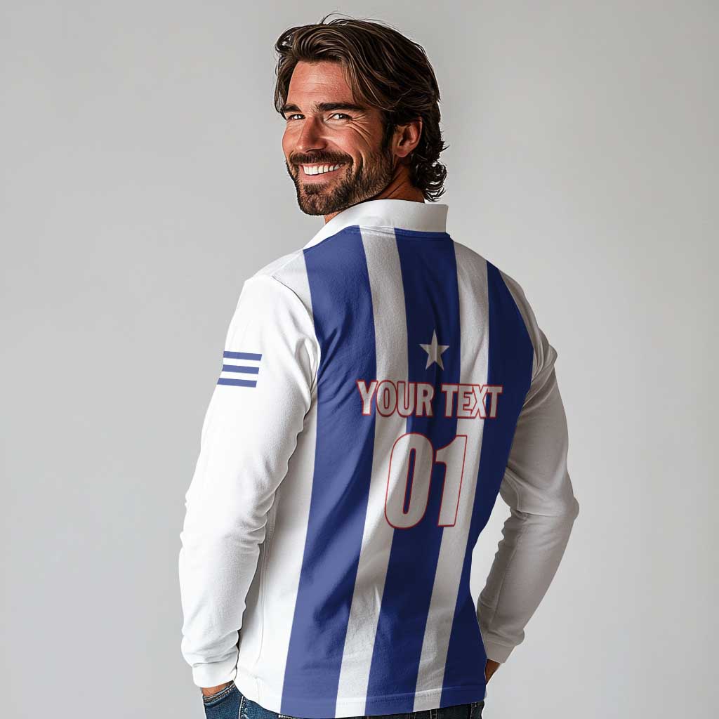 Custom Cuba Football Long Sleeve Polo Shirt Los Leones del Caribe