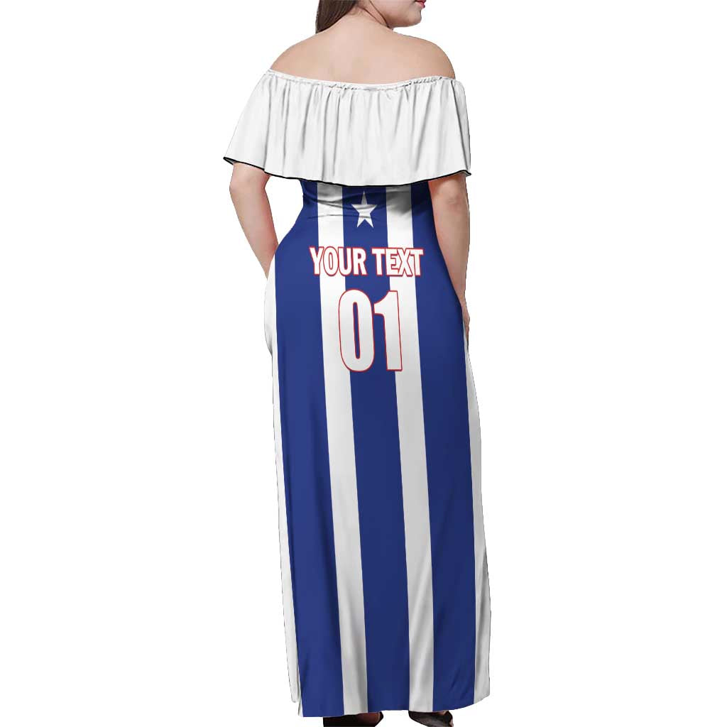 Custom Cuba Football Off Shoulder Maxi Dress Los Leones del Caribe