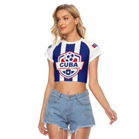 Custom Cuba Football Raglan Cropped T Shirt Los Leones del Caribe