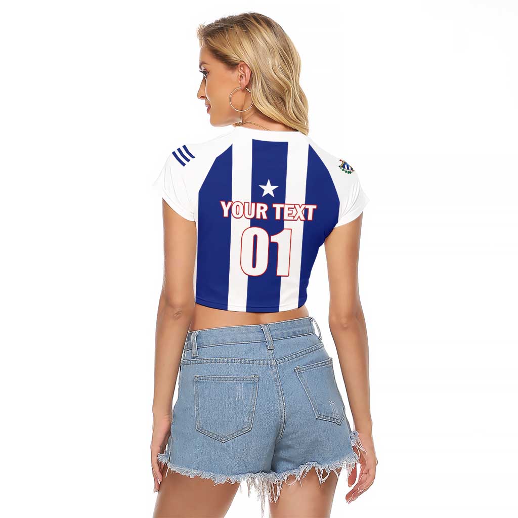 Custom Cuba Football Raglan Cropped T Shirt Los Leones del Caribe