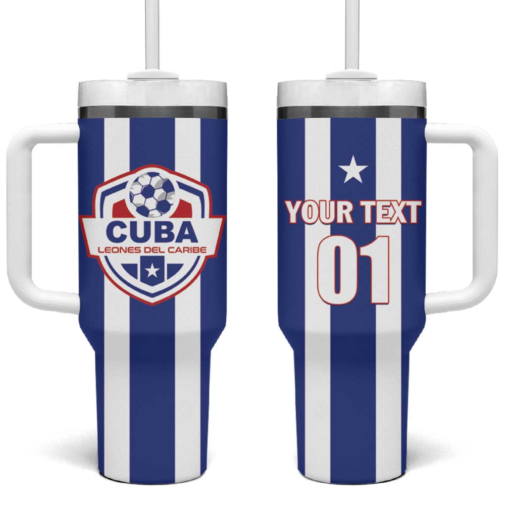Custom Cuba Football Tumbler With Handle Los Leones del Caribe