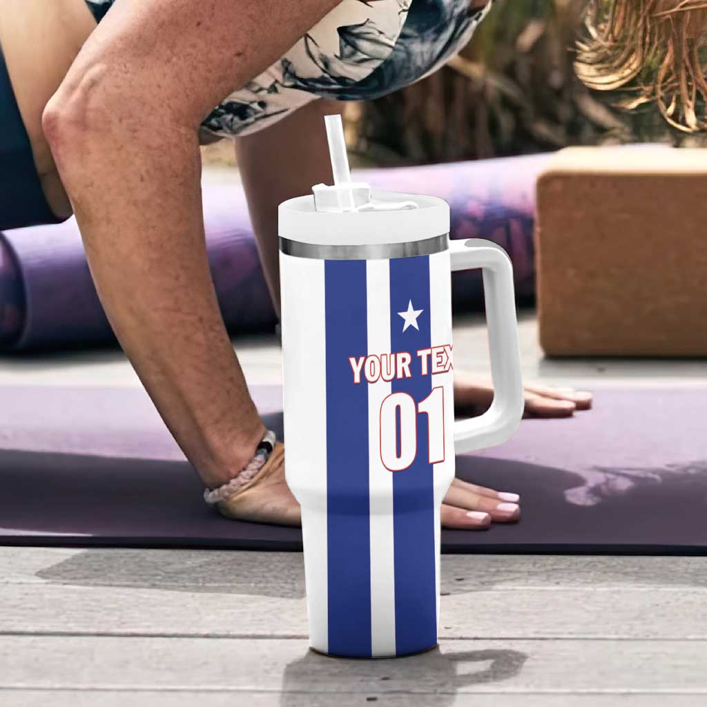 Custom Cuba Football Tumbler With Handle Los Leones del Caribe