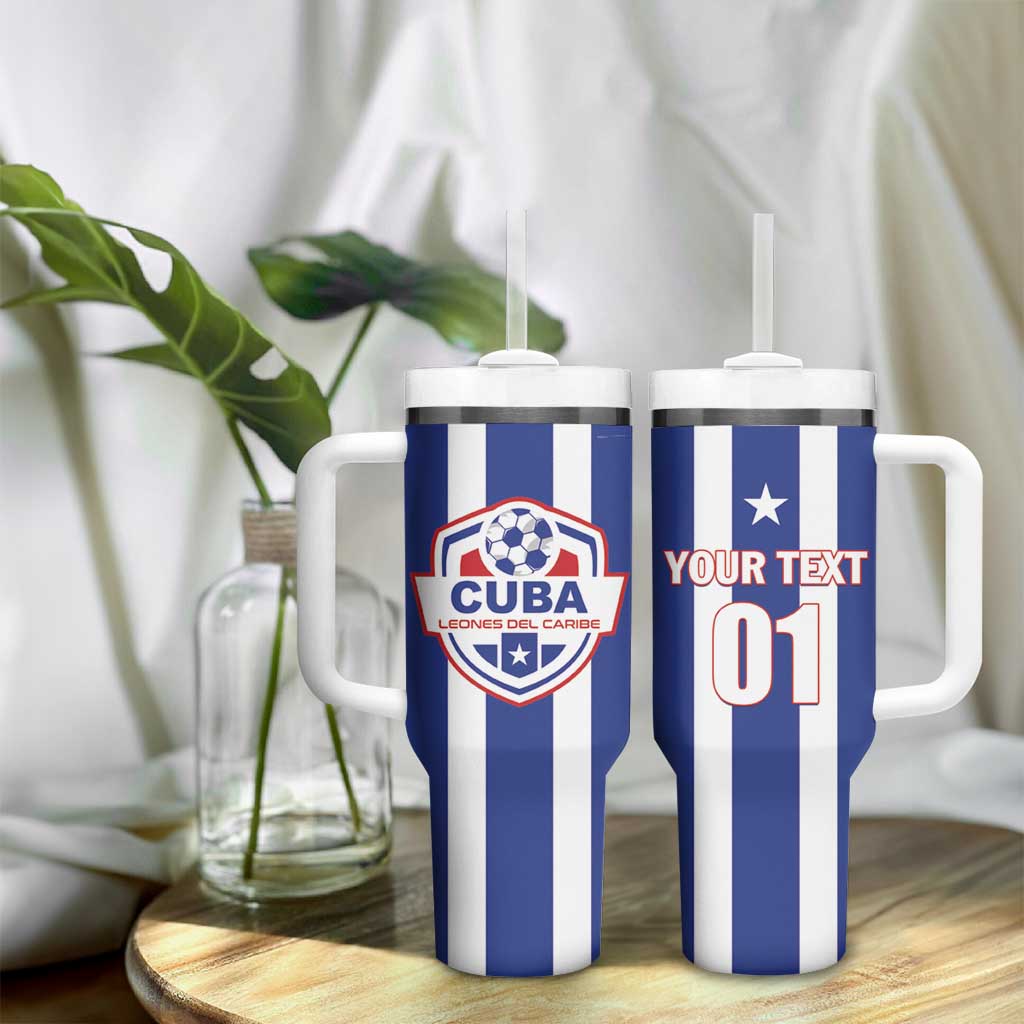 Custom Cuba Football Tumbler With Handle Los Leones del Caribe