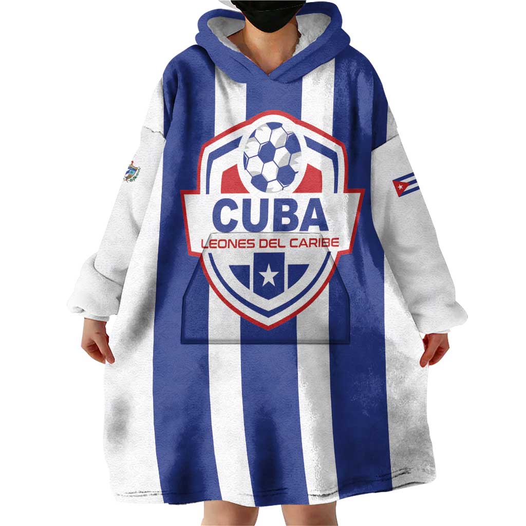 Custom Cuba Football Wearable Blanket Hoodie Los Leones del Caribe