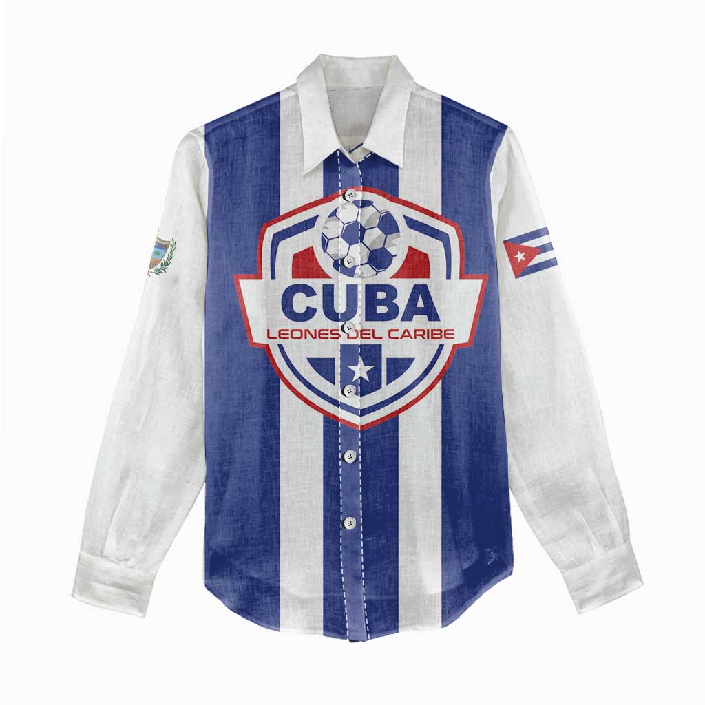 Custom Cuba Football Women Casual Shirt Los Leones del Caribe
