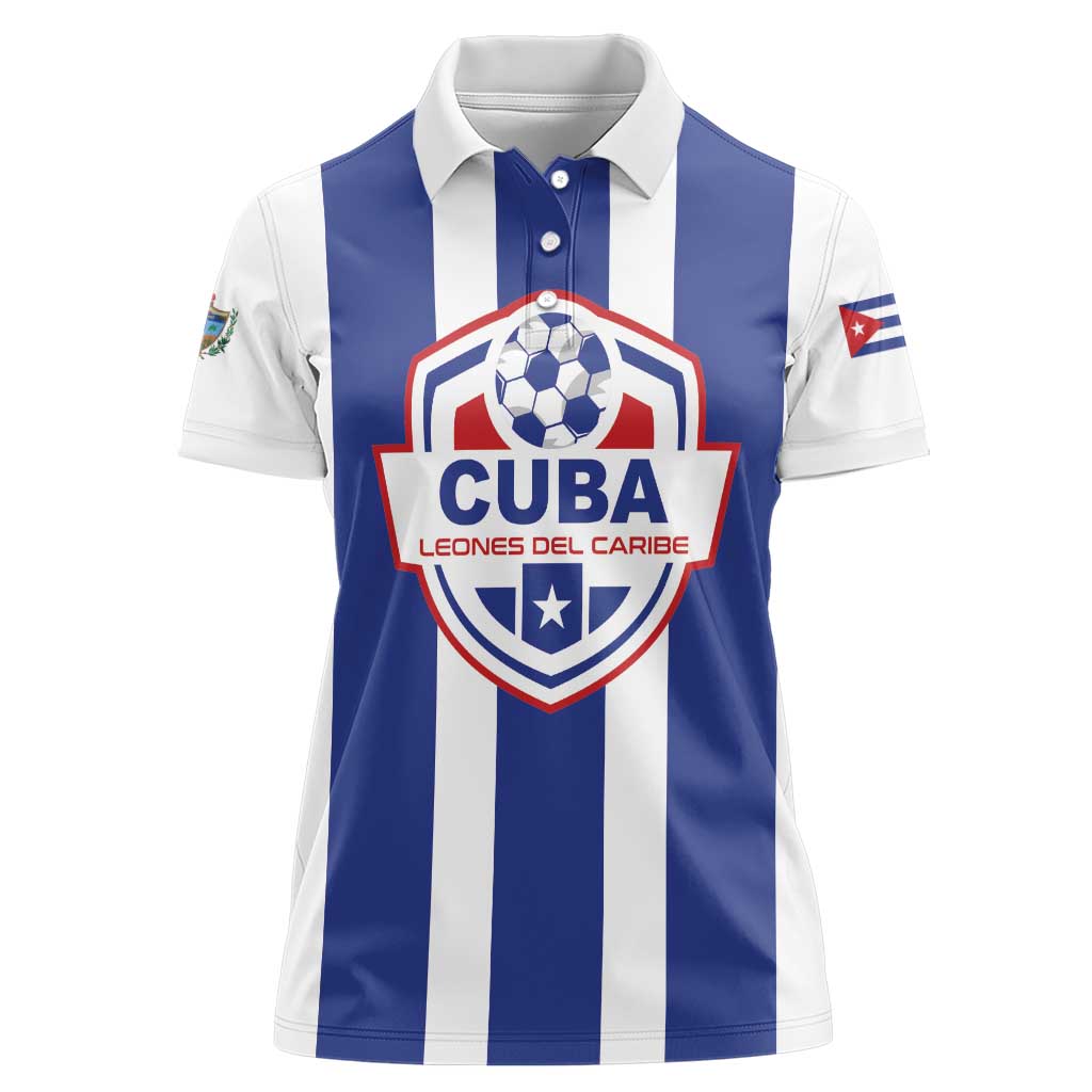 Custom Cuba Football Women Polo Shirt Los Leones del Caribe