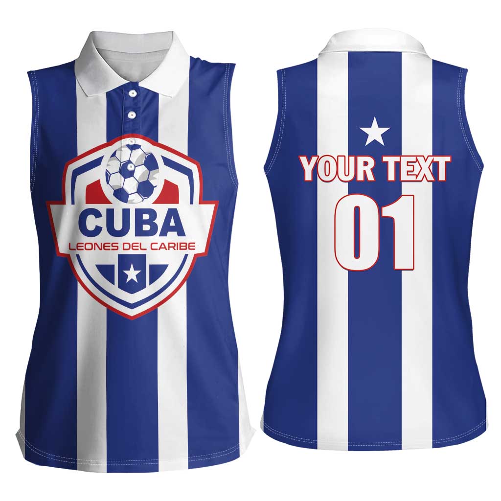 Custom Cuba Football Women Sleeveless Polo Shirt Los Leones del Caribe