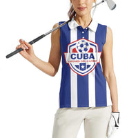 Custom Cuba Football Women Sleeveless Polo Shirt Los Leones del Caribe