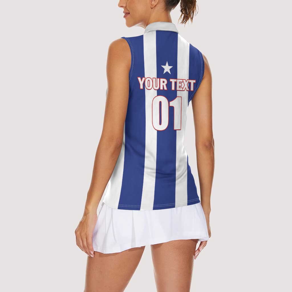 Custom Cuba Football Women Sleeveless Polo Shirt Los Leones del Caribe