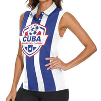 Custom Cuba Football Women Sleeveless Polo Shirt Los Leones del Caribe