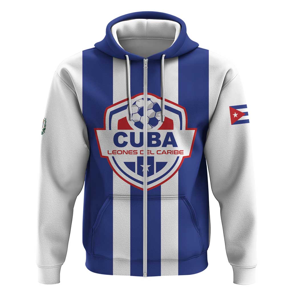 Custom Cuba Football Zip Hoodie Los Leones del Caribe