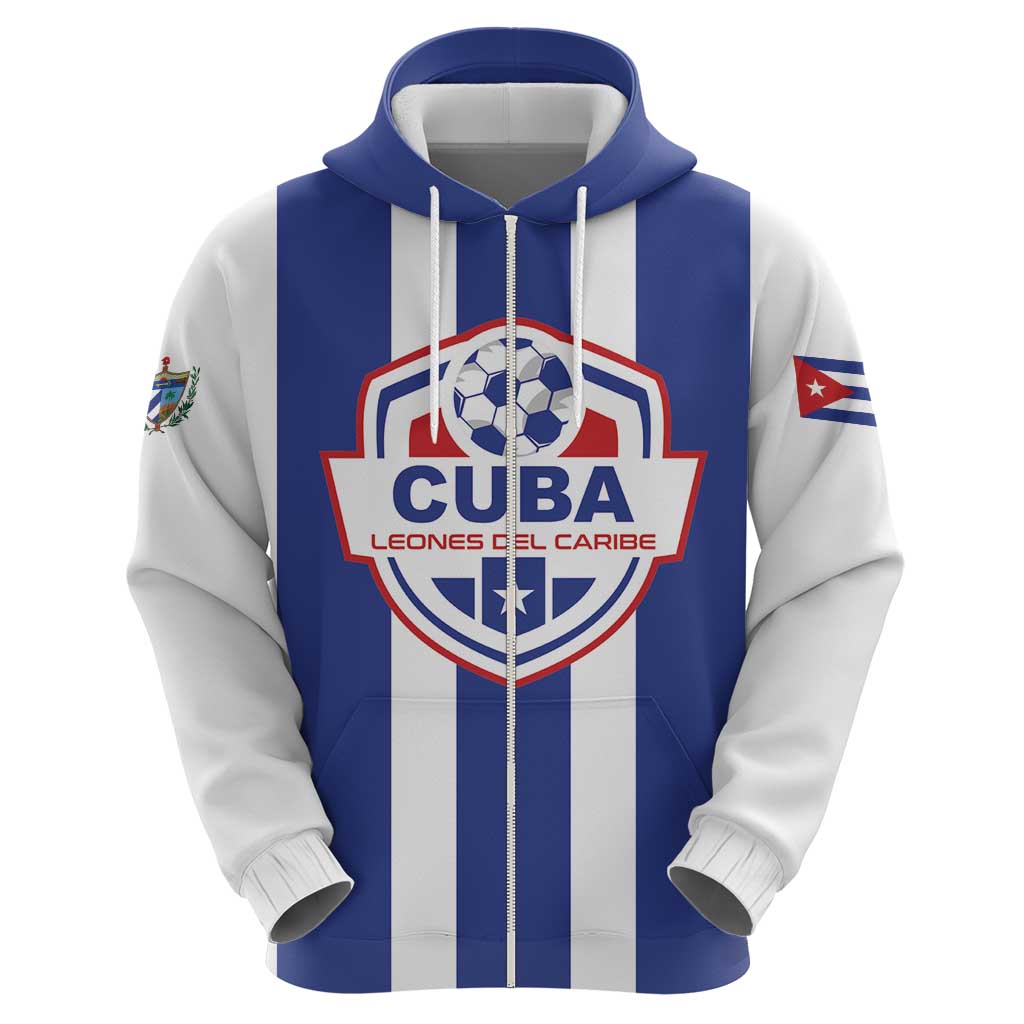 Custom Cuba Football Zip Hoodie Los Leones del Caribe