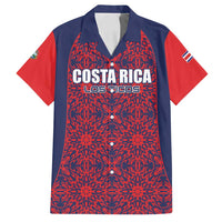 Custom Costa Rica Football Family Matching Long Sleeve Bodycon Dress and Hawaiian Shirt Los Ticos Unique Pattern