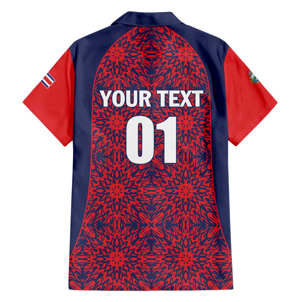 Custom Costa Rica Football Family Matching Long Sleeve Bodycon Dress and Hawaiian Shirt Los Ticos Unique Pattern