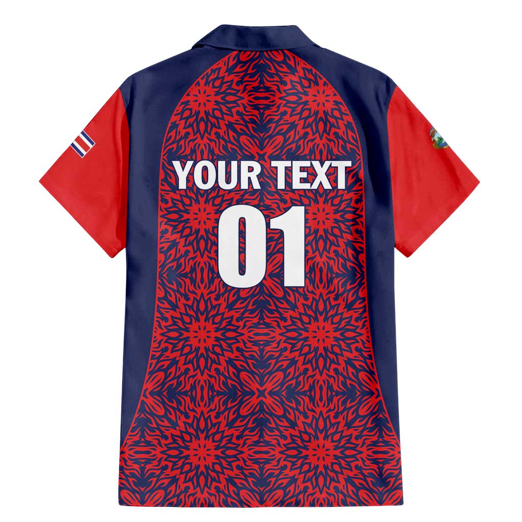 Custom Costa Rica Football Family Matching Mermaid Dress and Hawaiian Shirt Los Ticos Unique Pattern