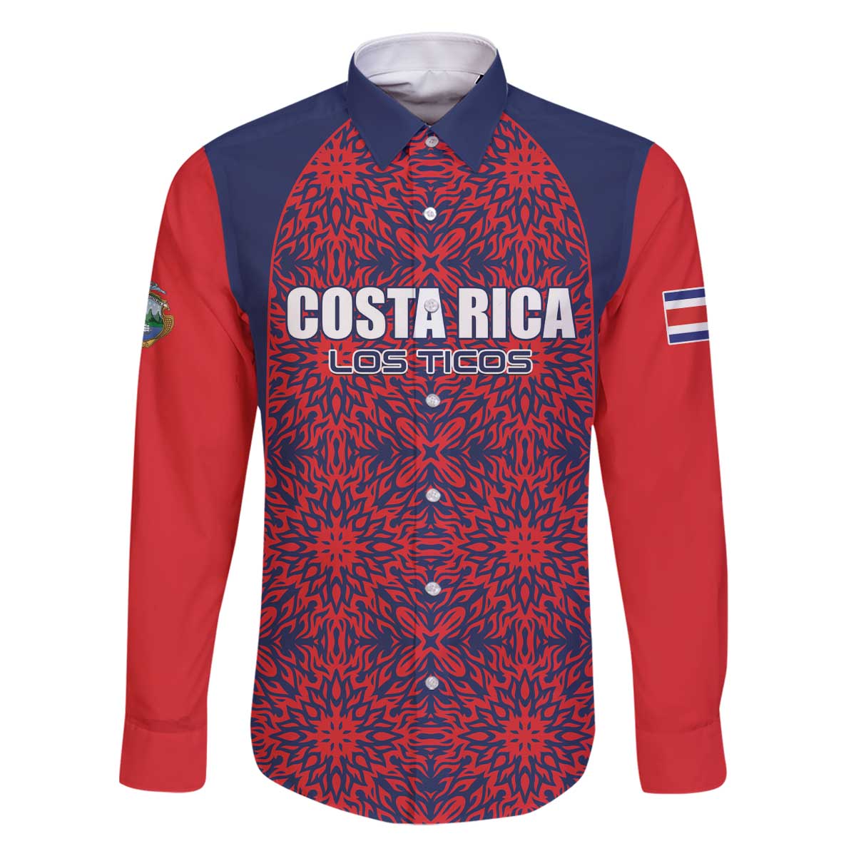 Custom Costa Rica Football Family Matching Off The Shoulder Long Sleeve Dress and Hawaiian Shirt Los Ticos Unique Pattern