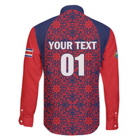 Custom Costa Rica Football Family Matching Off The Shoulder Long Sleeve Dress and Hawaiian Shirt Los Ticos Unique Pattern