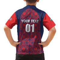 Custom Costa Rica Football Family Matching Puletasi and Hawaiian Shirt Los Ticos Unique Pattern