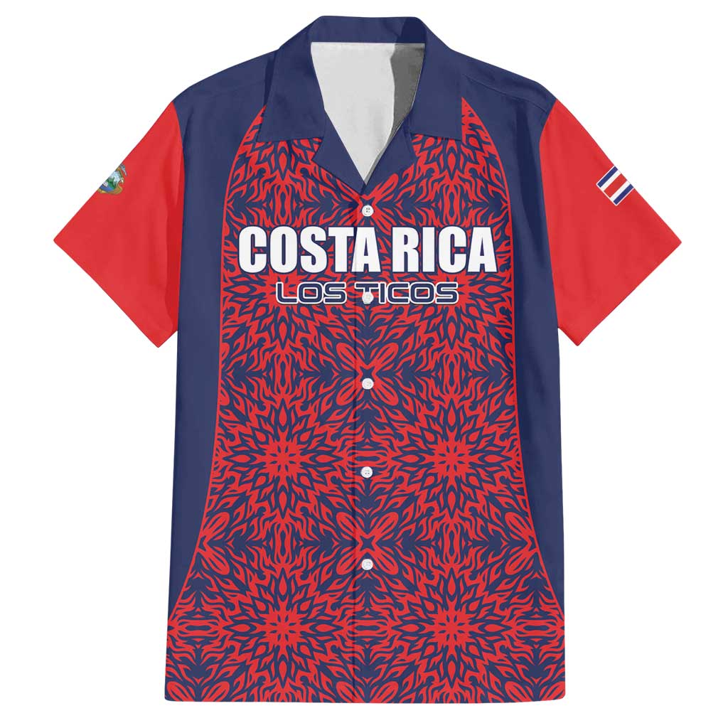 Custom Costa Rica Football Family Matching Puletasi and Hawaiian Shirt Los Ticos Unique Pattern