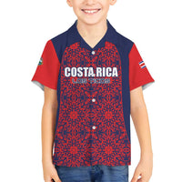 Custom Costa Rica Football Family Matching Puletasi and Hawaiian Shirt Los Ticos Unique Pattern