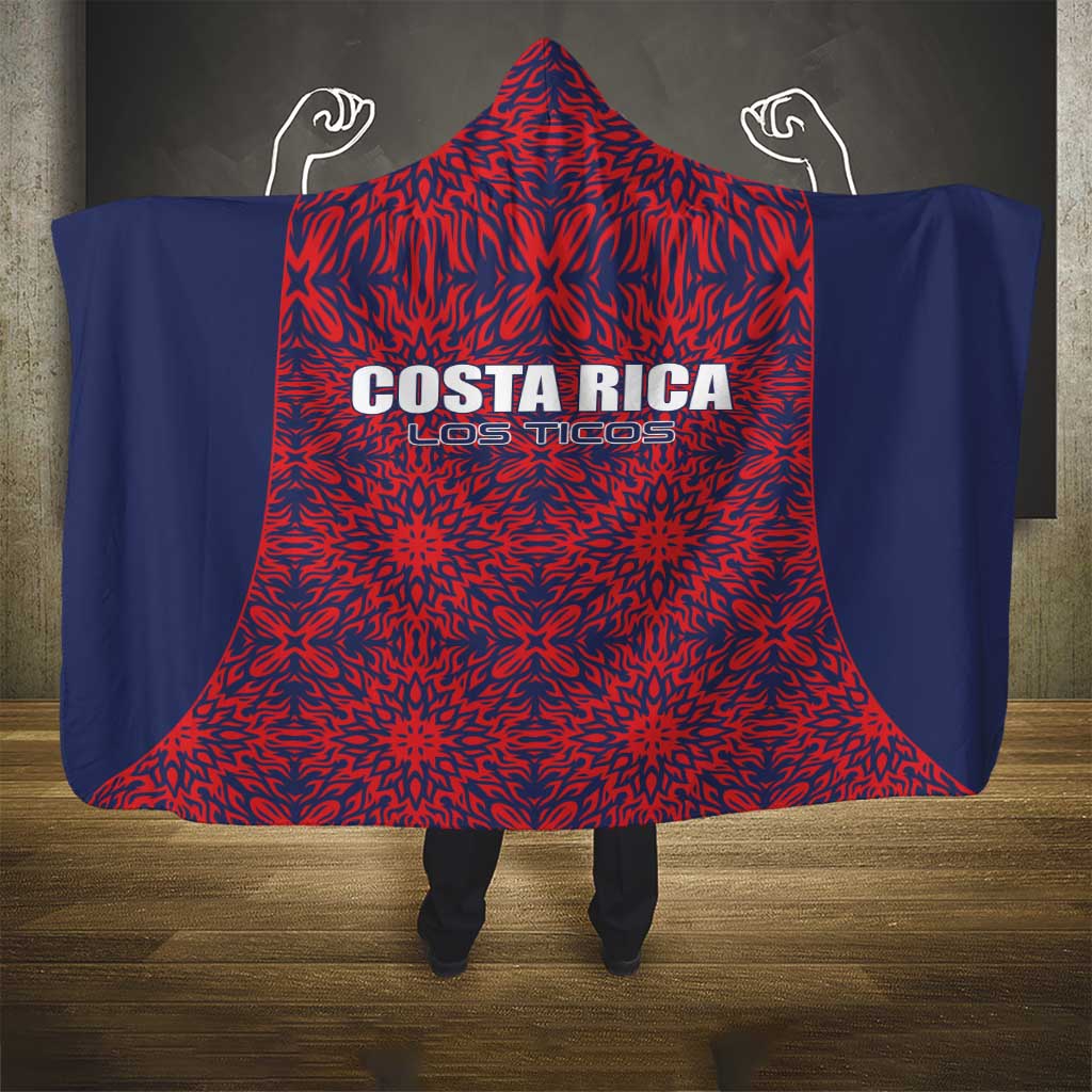 Costa Rica Football Hooded Blanket Los Ticos Unique Pattern