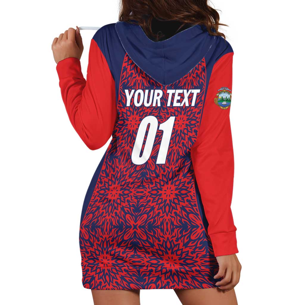 Custom Costa Rica Football Hoodie Dress Los Ticos Unique Pattern