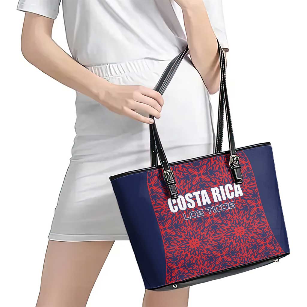 Costa Rica Football Leather Tote Bag Los Ticos Unique Pattern