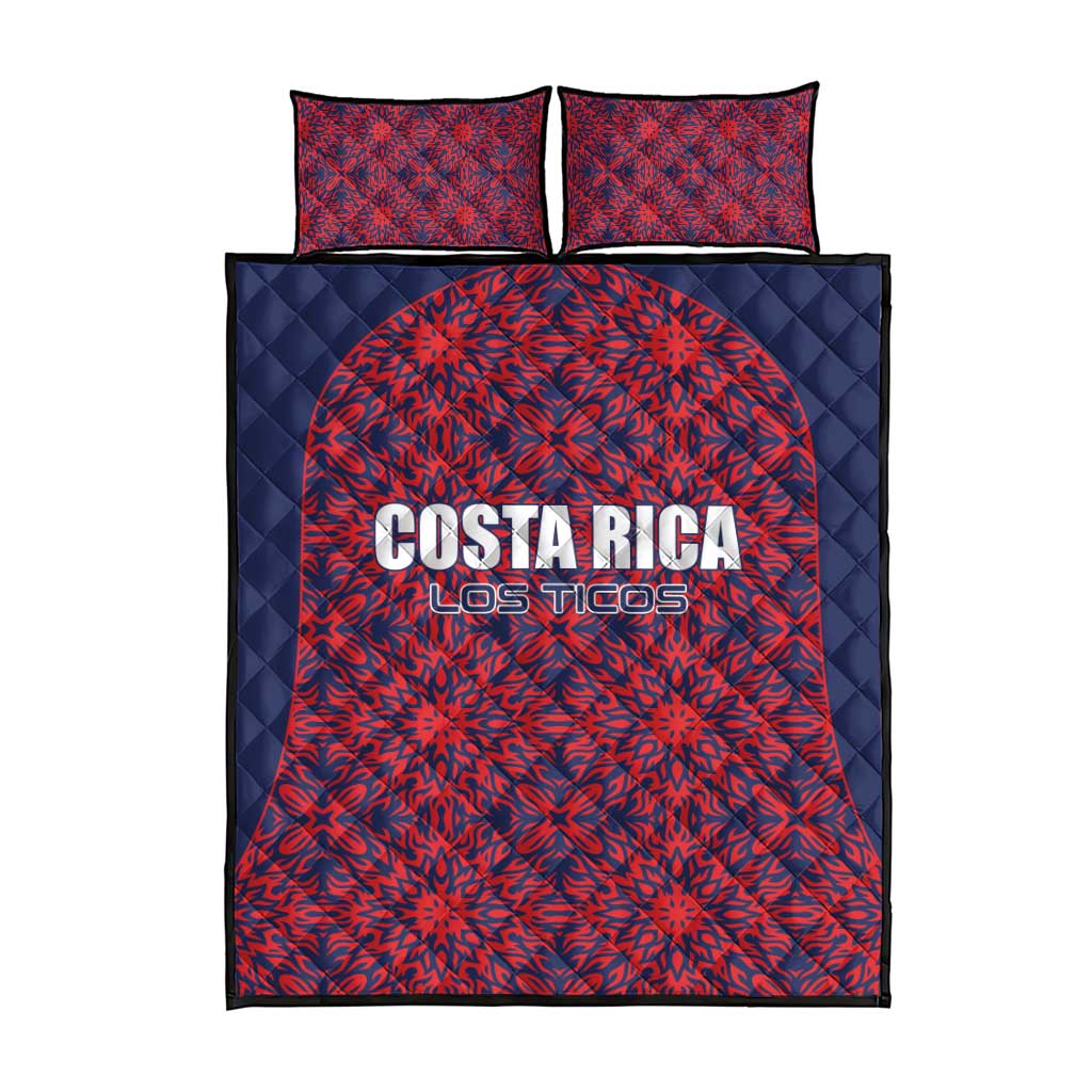 Costa Rica Football Quilt Bed Set Los Ticos Unique Pattern
