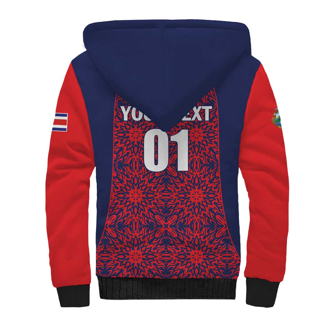 Custom Costa Rica Football Sherpa Hoodie Los Ticos Unique Pattern