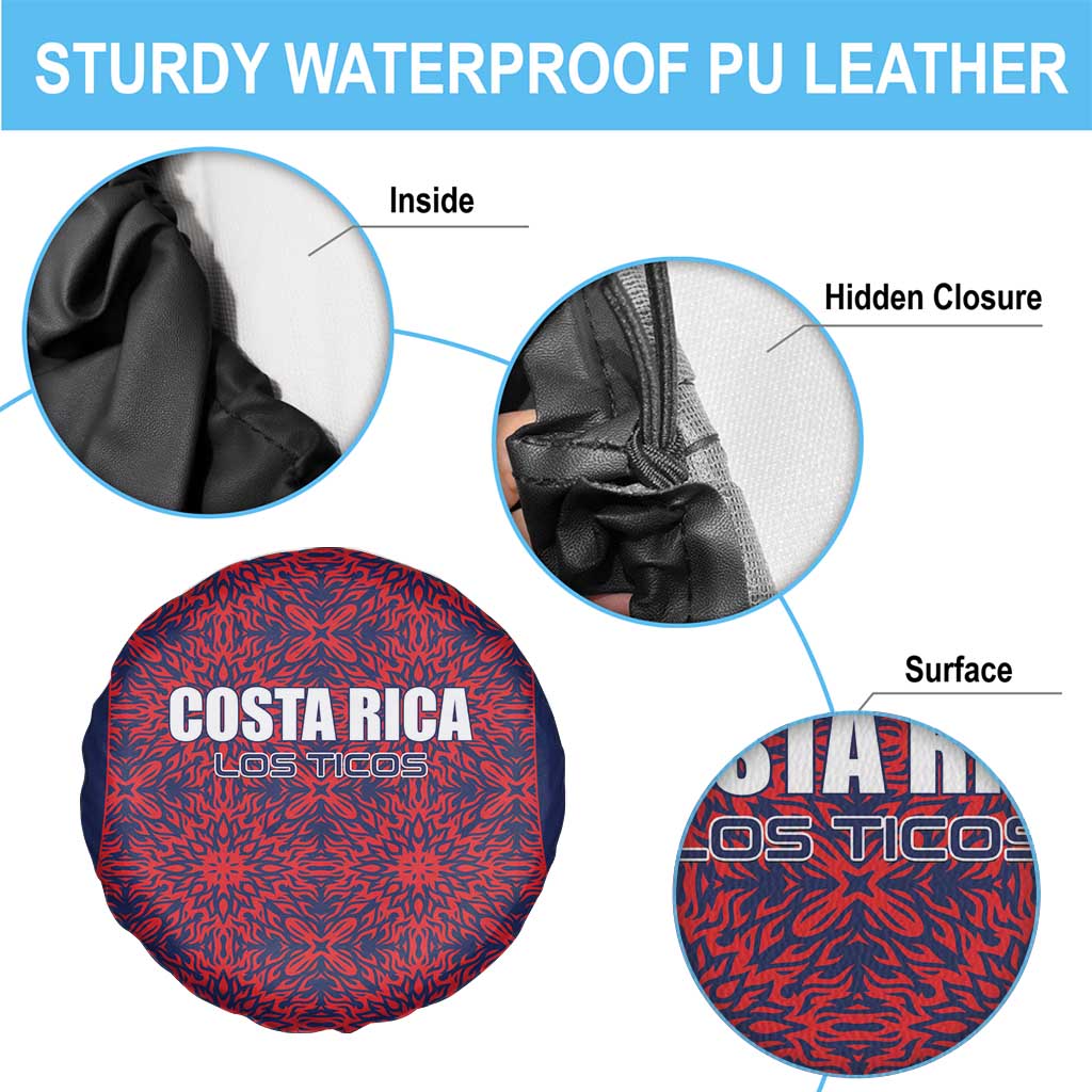 Costa Rica Football Spare Tire Cover Los Ticos Unique Pattern