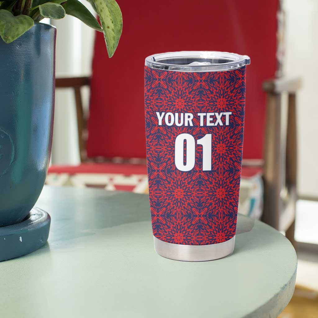 Custom Costa Rica Football Tumbler Cup Los Ticos Unique Pattern