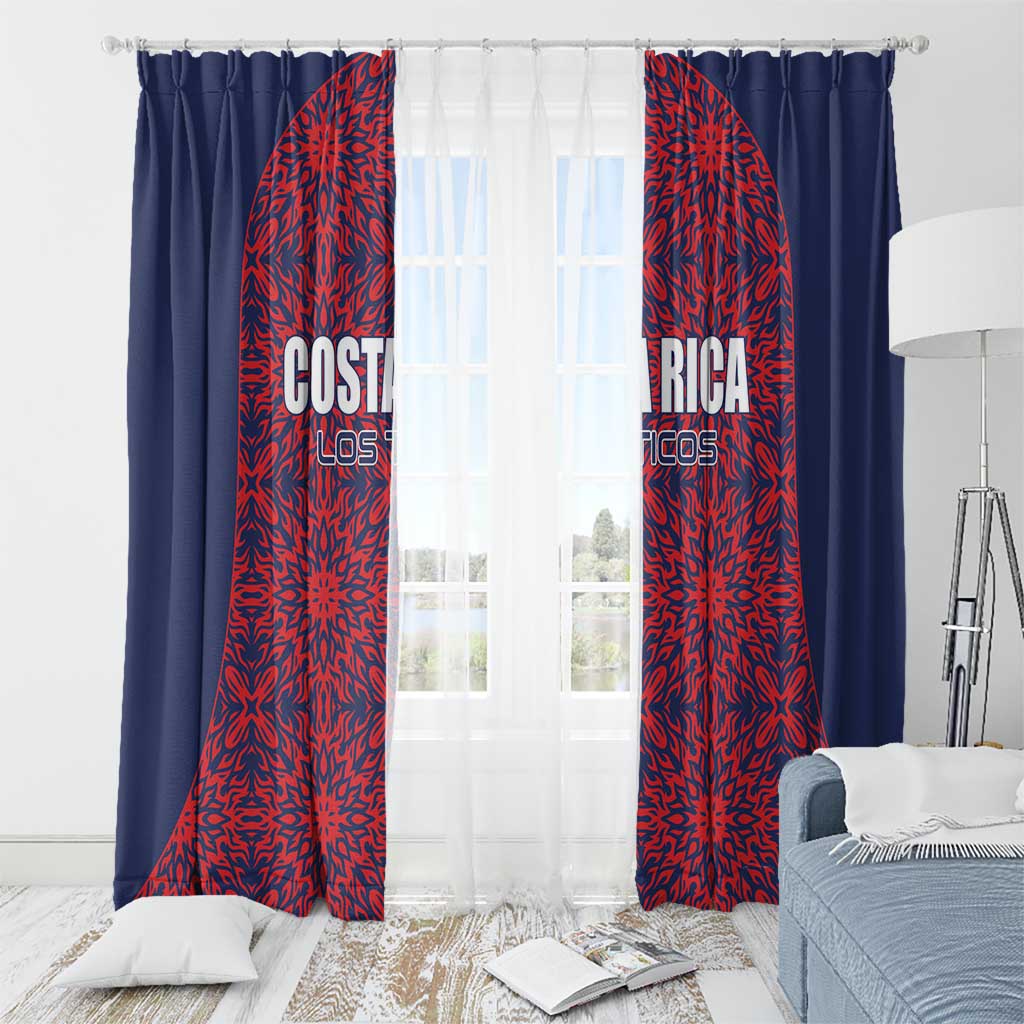 Costa Rica Football Window Curtain Los Ticos Unique Pattern