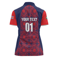Custom Costa Rica Football Women Polo Shirt Los Ticos Unique Pattern