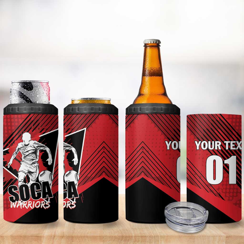 Custom Trinidad and Tobago Football 4 in 1 Can Cooler Tumbler Soca Warriors In My Heart