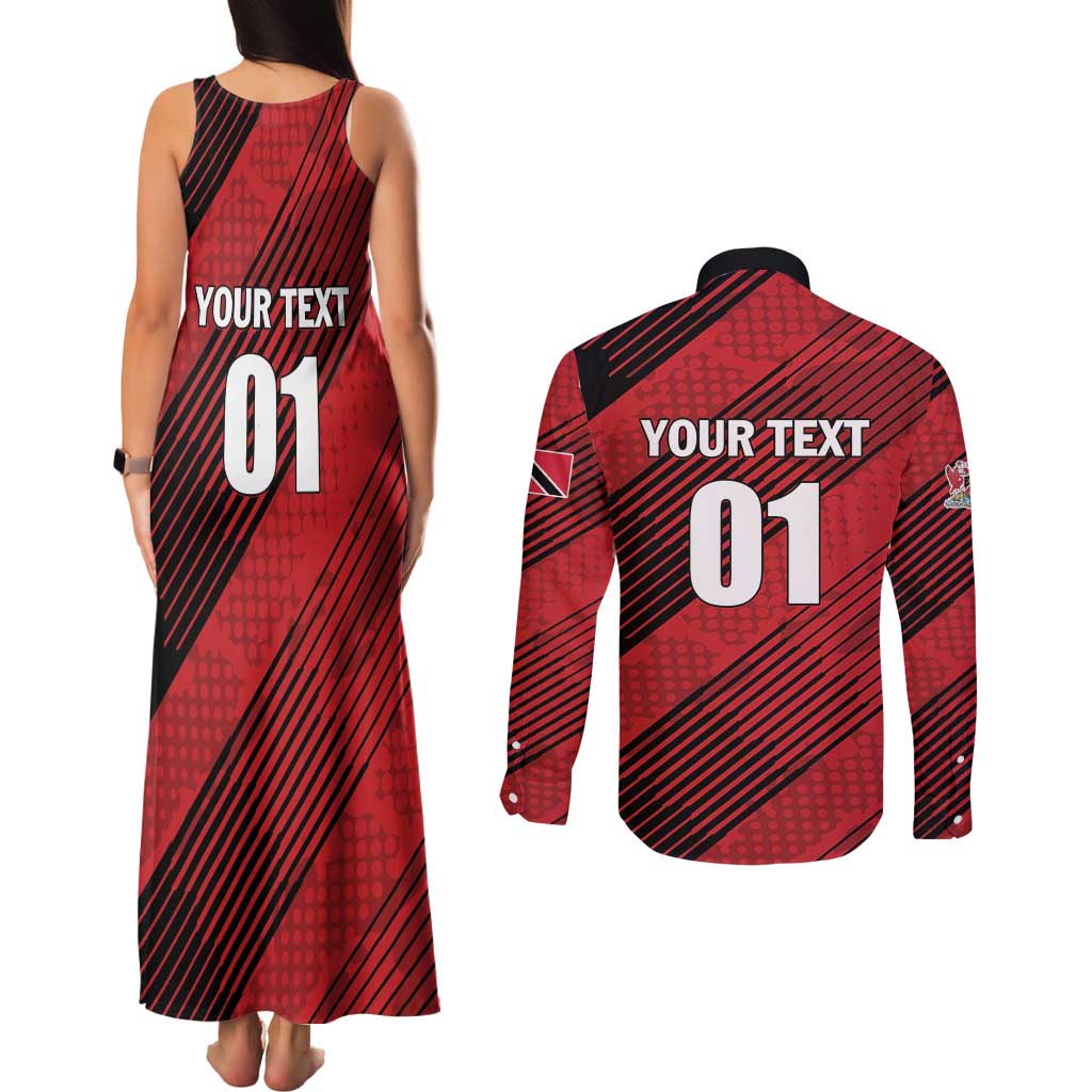 Custom Trinidad and Tobago Football Couples Matching Tank Maxi Dress and Long Sleeve Button Shirt Soca Warriors In My Heart