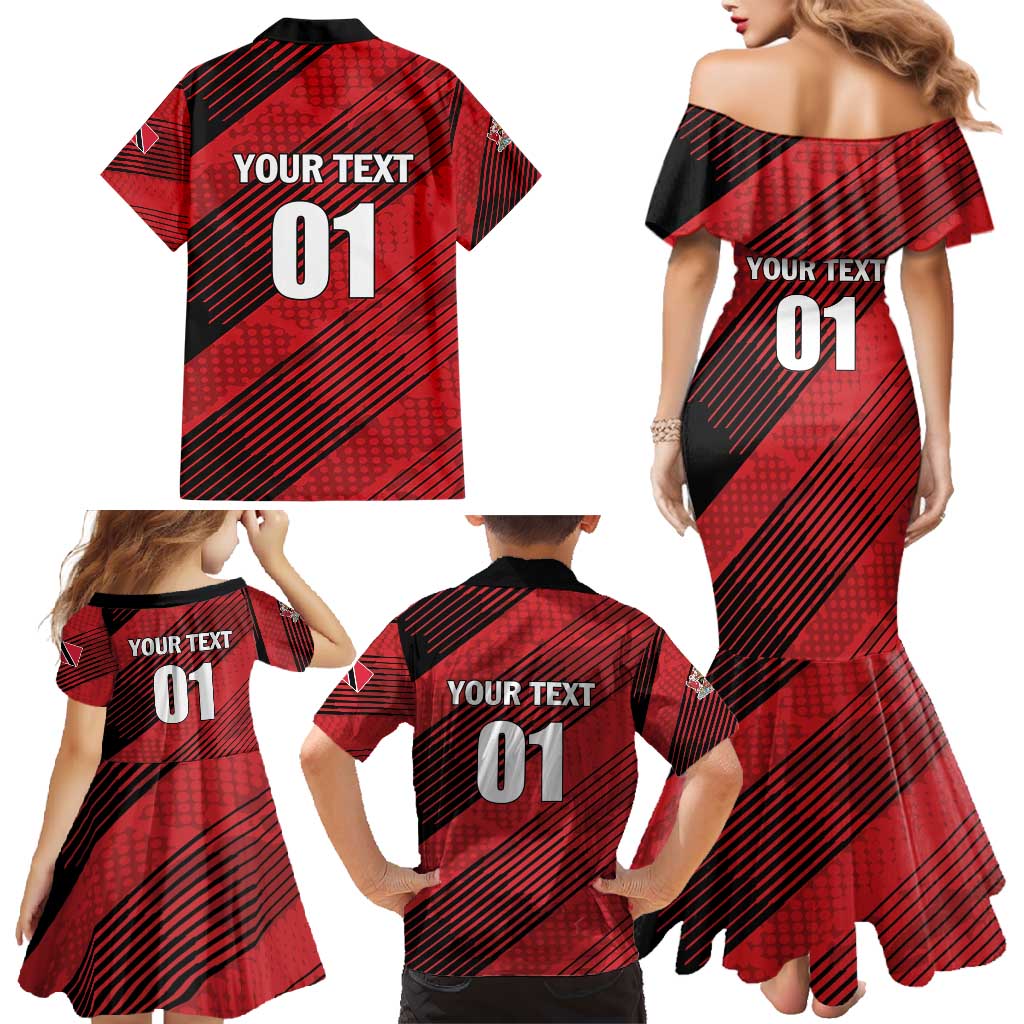 Custom Trinidad and Tobago Football Family Matching Mermaid Dress and Hawaiian Shirt Soca Warriors In My Heart