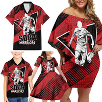 Custom Trinidad and Tobago Football Family Matching Off Shoulder Short Dress and Hawaiian Shirt Soca Warriors In My Heart